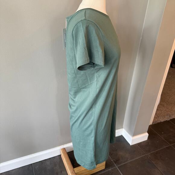 Pact NWT Dark Forest Softspun Pocket Tshirt Dress Sz Small Organic Cotton Green - Picture 6 of 12